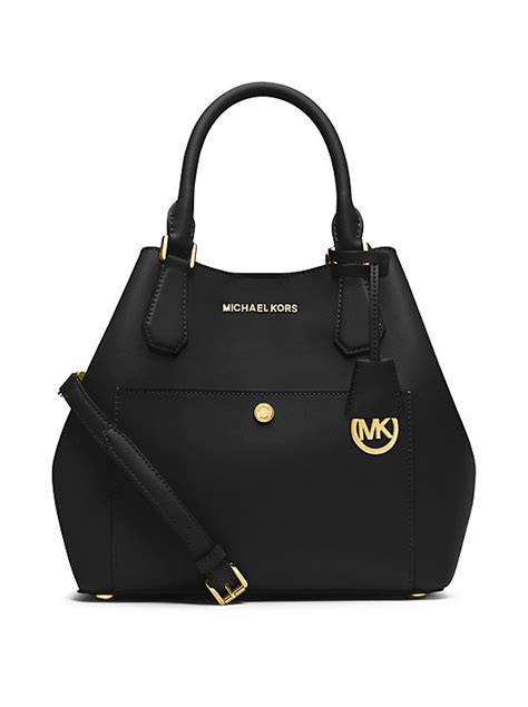 michael michael kors greenwich large saffiano leather satchel|Michael Kors saffiano wallet black.